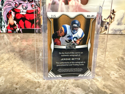 2026 Leaf Metal Jerome Bettis On-Card Auto Pink /5