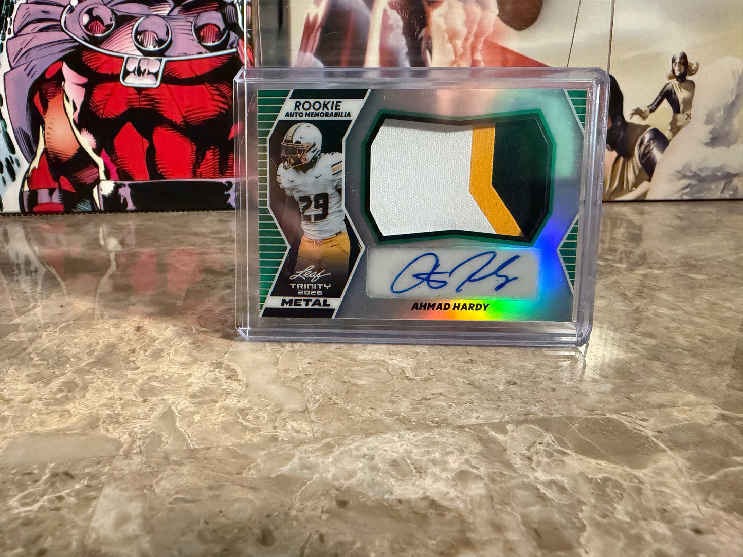 Ahmad Hardy 2026 Leaf Trinity Rookie Auto Memo Metal Multicolor Patch /5