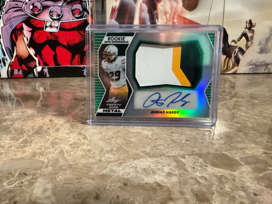 Ahmad Hardy 2026 Leaf Trinity Rookie Auto Memo Metal Multicolor Patch /5
