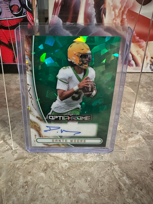 2026 Leaf Optichrome Dante Moore GREEN CRYSTAL AUTO 3/3 Oregon Ducks Color Match