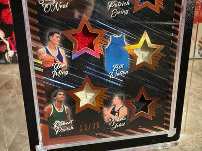 Shaq Ewing Ming Parish Jokic Walton 2026 Leaf Ultimate Sports 6 Game-Used Patch