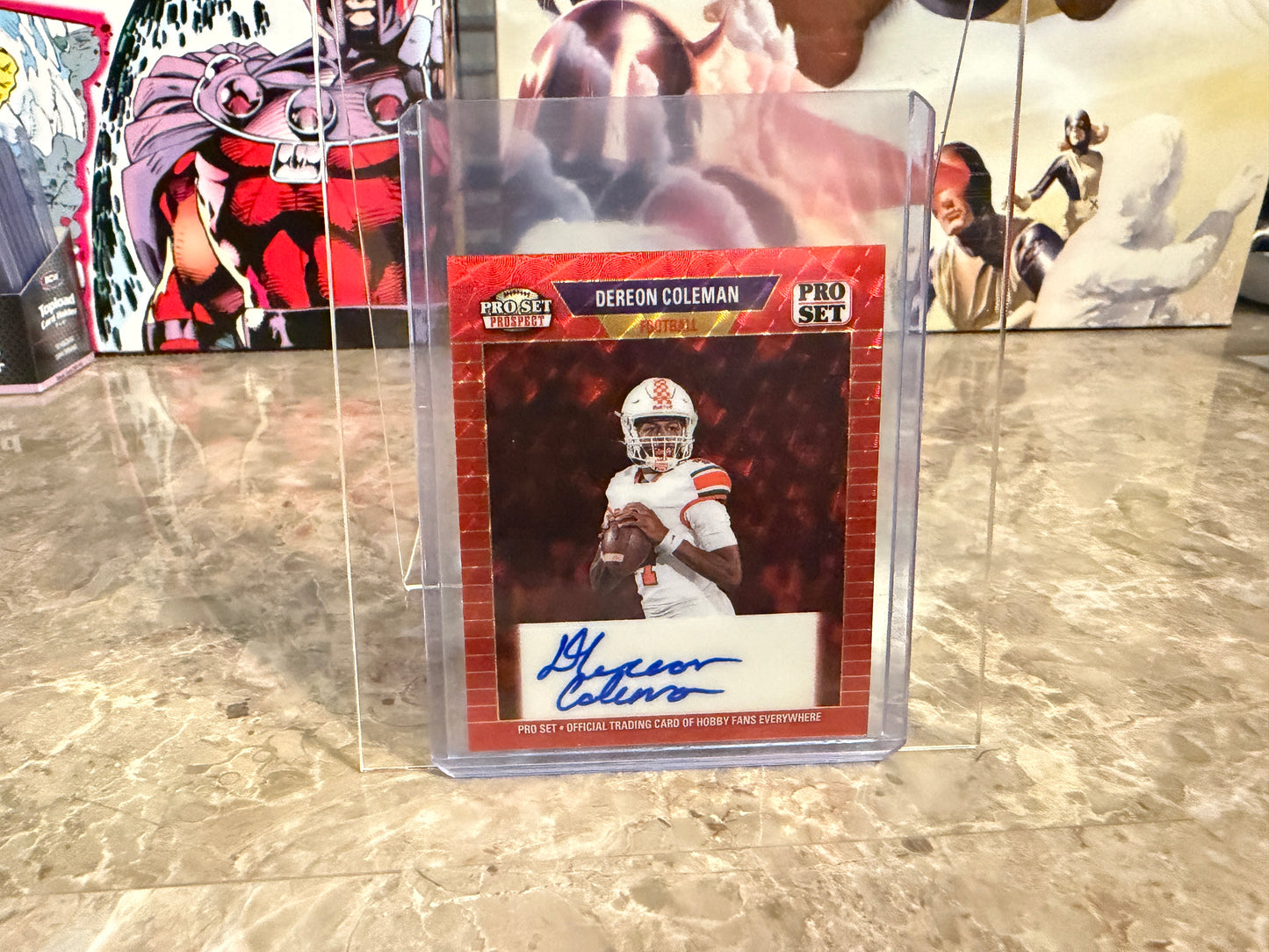 2026 Leaf Pro Set Metal Football Dereon Coleman 1989 Mini Auto Red Flood 1/1