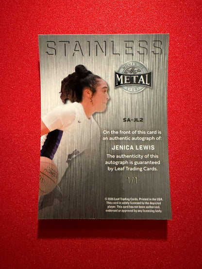 Jenica Lewis 2026 Leaf Metal Women Of Sport Stainless Auto Silver 1/1
