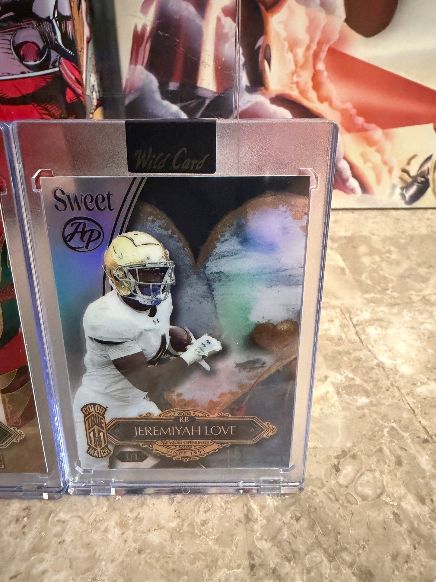 Jeremiyah Love 2026 Wild Card Wild Art 1/1 Gold Vinyl Color Match Two-Card Lot