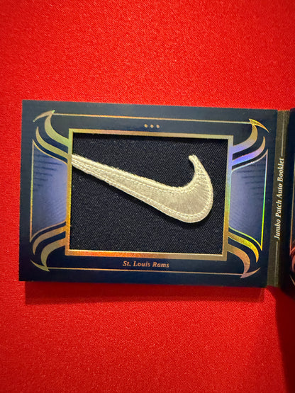 Marshall Faulk 2025 Panini Silhouette Jumbo Patch Auto Nike Swoosh Booklet /25