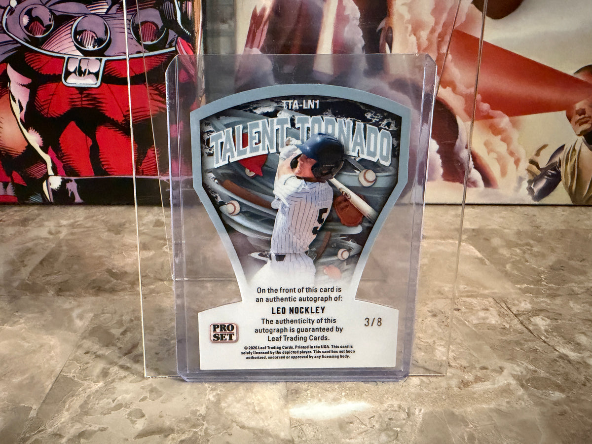 Leo Nockley 2026 Leaf Pro Set Metal Baseball Talent Tornado Auto Purple /8