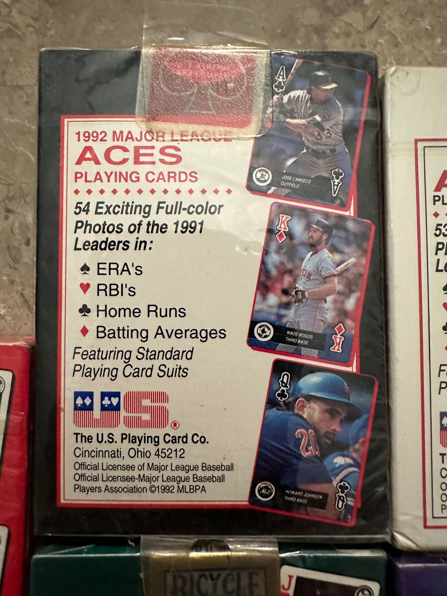 Baseball Aces/Baseball Rookies Playing Cards (Bicycle 1991-94) - 6 Packs Sealed