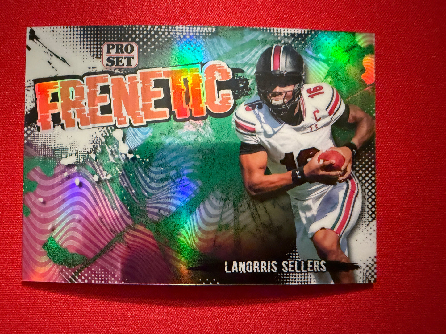 LaNorris Sellers 2026 Leaf Pro Set Metal Football Frenetic Green 2/2 Bookend
