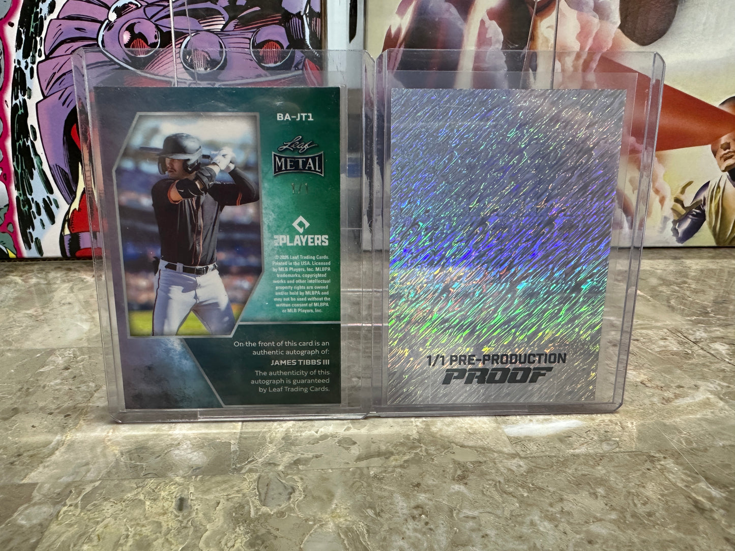 2026 Leaf Metal James Tibbs III AUTO 1/1 Green Crystal + Red Shimmer PROOF 1/1