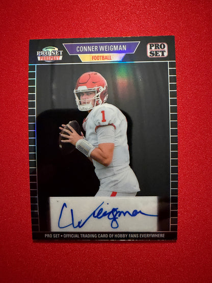 2026 Leaf Pro Set Metal Football Conner Weigman 1989 Auto Black /2 + Base Lot