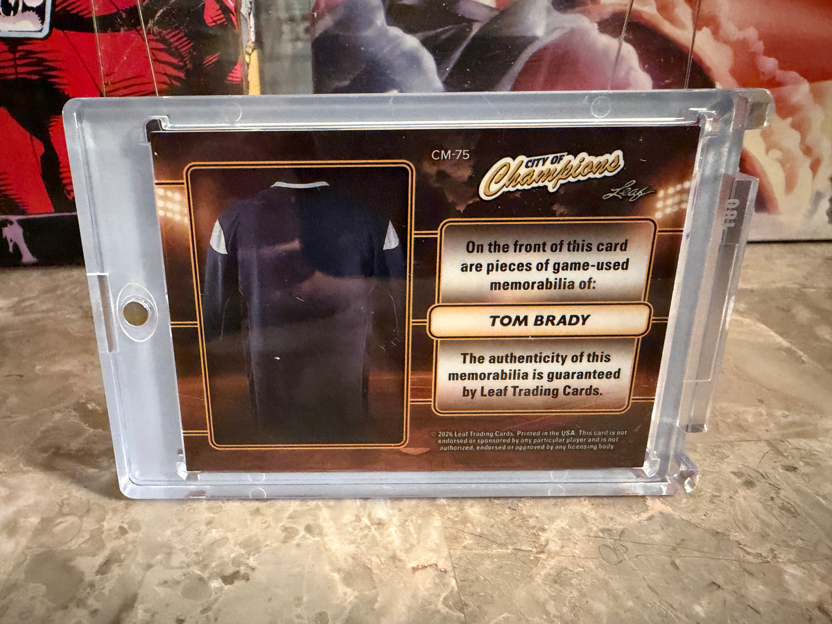 Tom Brady 2026 Leaf City of Champions Materials Triple Game-Used Red /6
