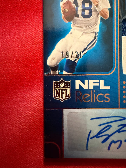 Peyton Manning 2025 Panini Silhouette NFL Relics Patch Auto Multicolor /20 #NRA-PMG