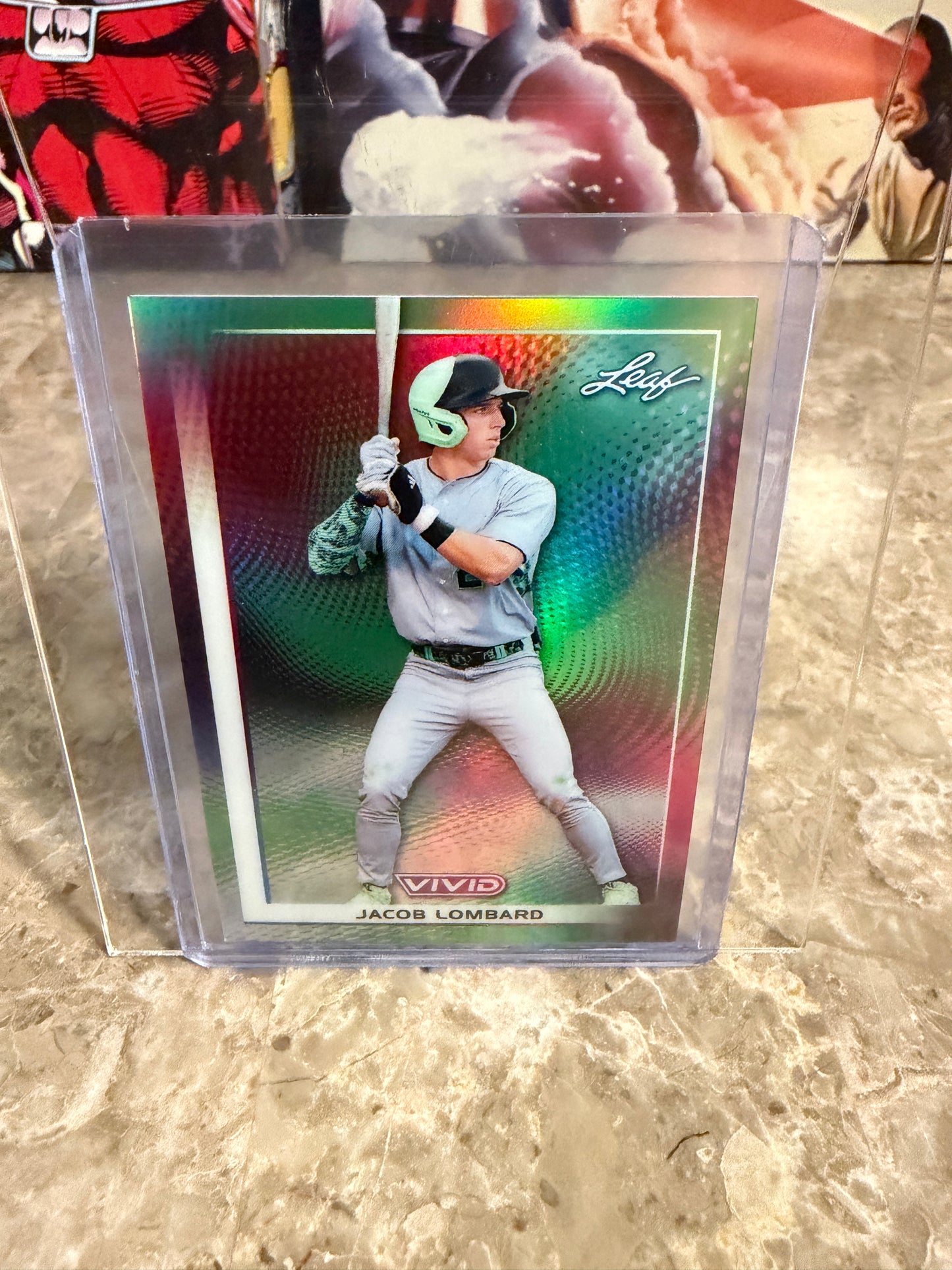 2026 Leaf Vivid Baseball Jacob Lombard Base Green SP 3/15