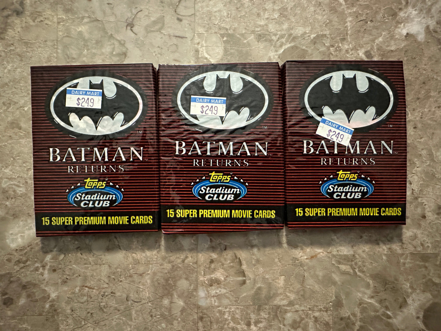 1992 Batman Returns Topps Stadium Club (3 Packs, 15 Cards/Pack) - Sealed