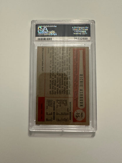 Richie Ashburn #15 PSA Graded EX-MT 6 (1954 Bowman)
