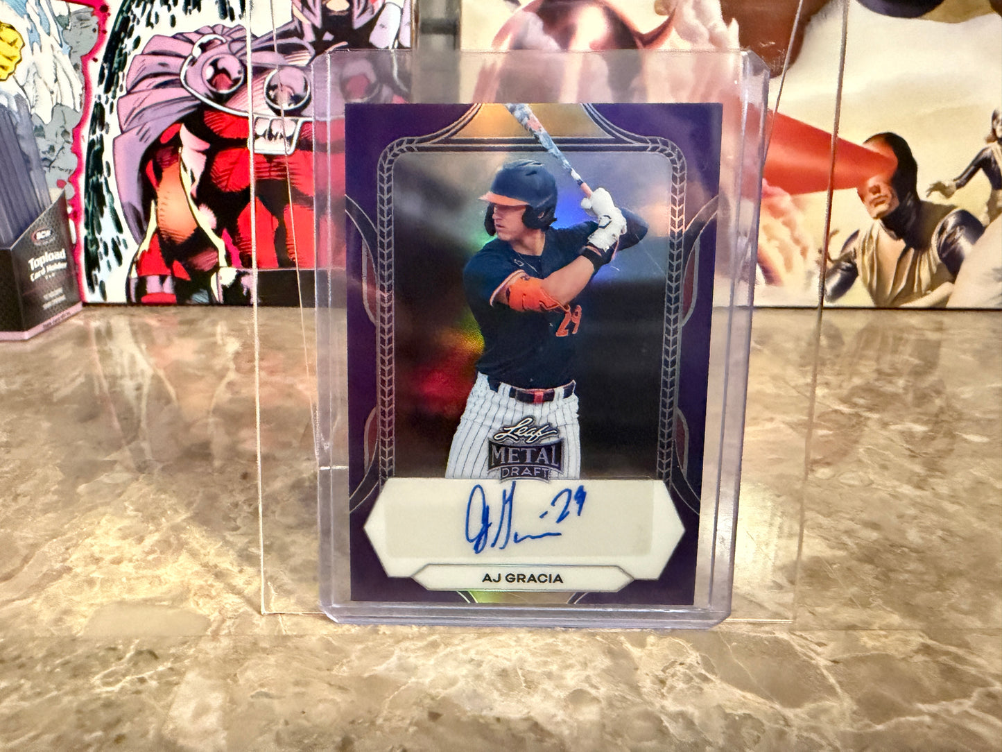 AJ Gracia 2026 Leaf Metal Draft Edition Baseball Base Auto Purple /25
