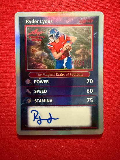 2026 Leaf Trinity Ryder Lyons Magical Realm of Football Auto Red /25
