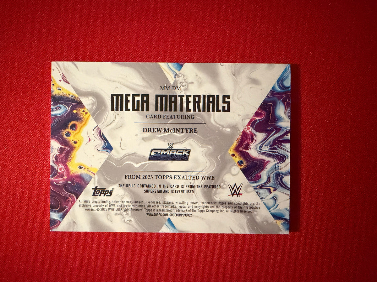 Drew McIntyre 2026 Topps Exalted WWE Mega Materials Event Worn Relic
