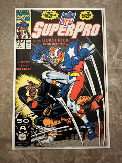 NFL SuperPro #1-2 NM (1991 Marvel)