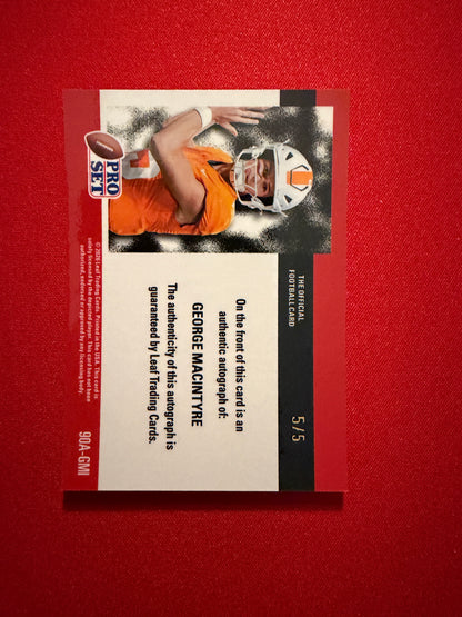 2026 Leaf Pro Set Football George MacIntyre Frenetic Super Gold Auto 2-Card Bookend Lot