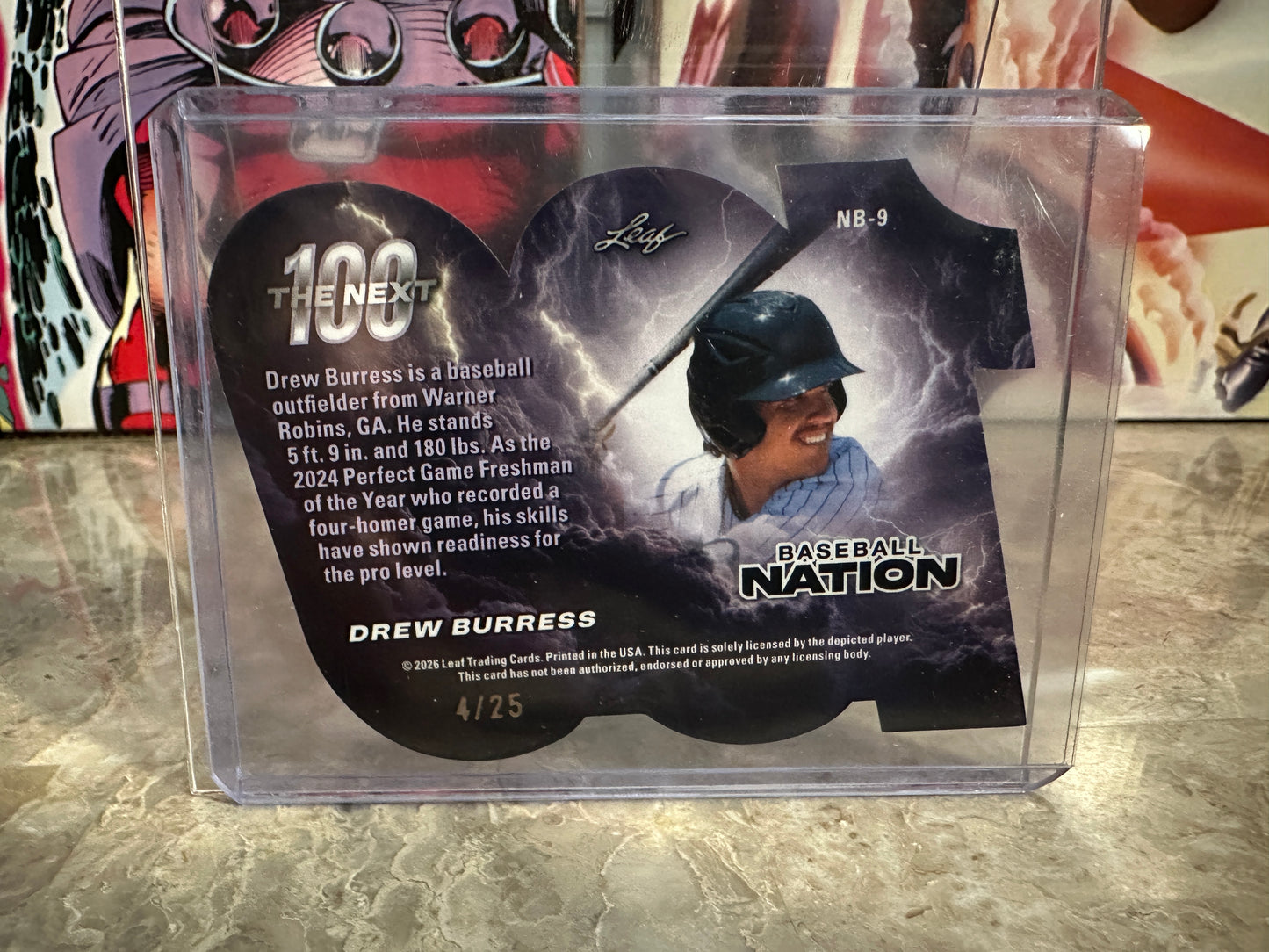2026 Leaf Baseball Nation Drew Burress GREEN PRISMATIC DIE-CUT /25 Georgia Tech