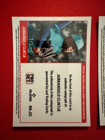 2026 Pro Set Jurrangelo Cijntje 1989 Lazer Auto 1/1 & Purple Prismatic 7/7 Lot