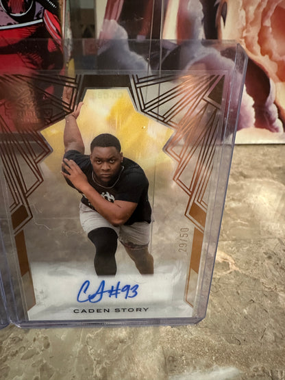 Caden Story Leaf Optichrome Smiley AUTO /7 & Trinity Clear /50 Clemson DT Lot