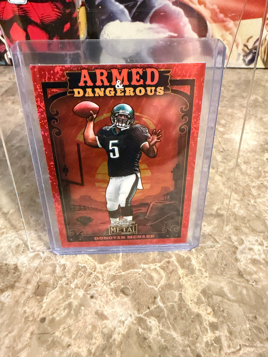 2026 Leaf Metal Football Armed & Dangerous Donovan McNabb Red Flood 1/1