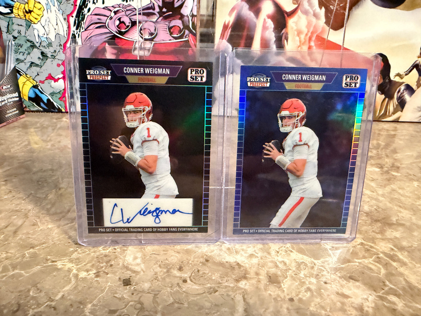 2026 Leaf Pro Set Metal Football Conner Weigman 1989 Auto Black /2 + Base Lot