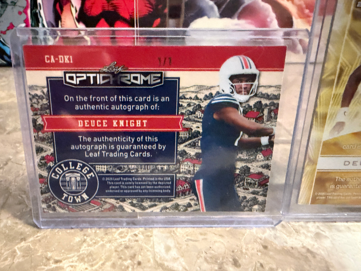 Deuce Knight Auto 1/1 2026 Optichrome Gold Super Prismatic & 2025 Trinity Lot