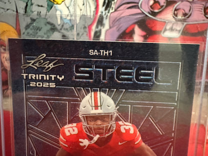 2025 Leaf Trinity Steel Auto 1/1 TreVeyon Henderson + Will Howard + Jamier Brown