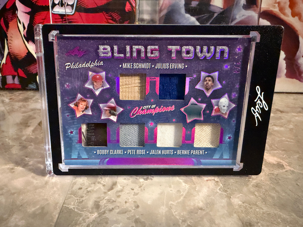 Schmidt Dr. J Rose Hurts 2026 Leaf City of Champions Bling Town 6 Game-Used /4