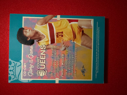 Cheryl Miller 2025 Leaf Glory of the Game Basketball Court Queens Auto /40