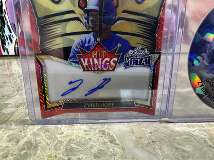 2026 Leaf Metal Zyhir Hope HIT KINGS Auto 1/1 RED SHIMMER + Baseball Nation /35