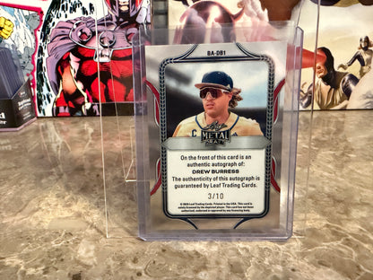 Drew Burress 2026 Leaf Metal Draft Edition Baseball Base Auto Platinum /10