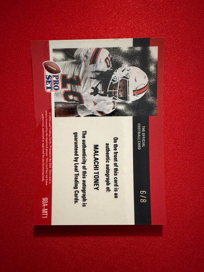 Malachi Toney 2026 Leaf Pro Set Metal Football 1990 Auto Platinum /8