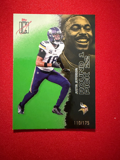 Justin Jefferson 2025 Topps Signature Class Football Green /175 #36