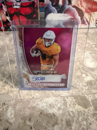 2026 Leaf Optichrome Pink Prismatic Cameron Skattebo Autograph 3/6