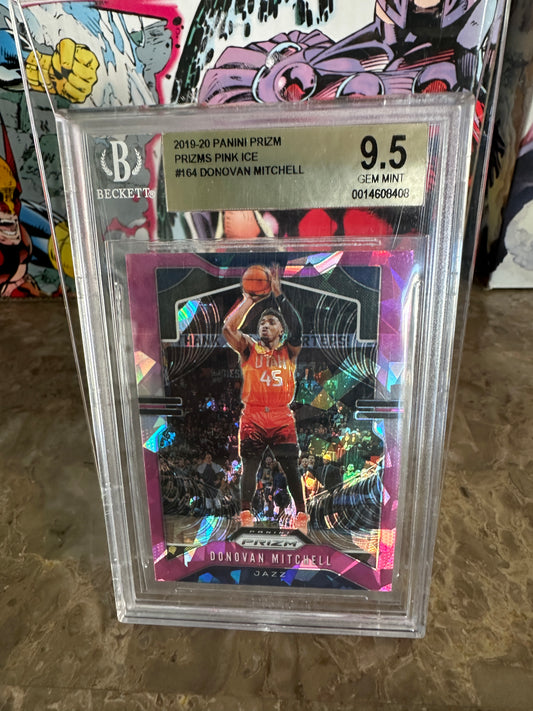 Donovan Mitchell #164 Beckett 9.5 Mint+ (2019-20 Panini Prizm) - Pink Ice
