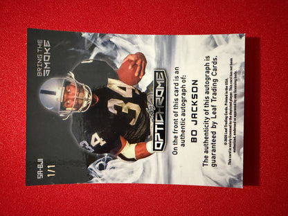Bo Jackson 2026 Leaf Optichrome Football Bring the Smoke Auto Super Gold 1/1