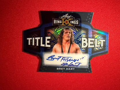 Brett Hitman Hart 2026 Leaf Metal Ring Kings Title Belt Auto Blue /5