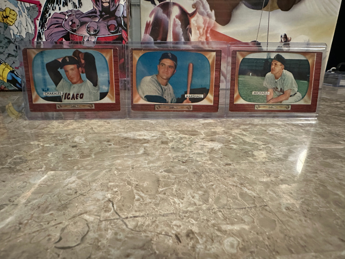 1955 BOWMAN Chicago White Sox 3-Card Lot - Michaels / Marshall / Chakales