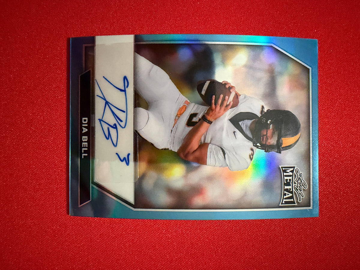 2026 Leaf Metal Football Dia Bell Base Platinum Auto 1/8 Bookend