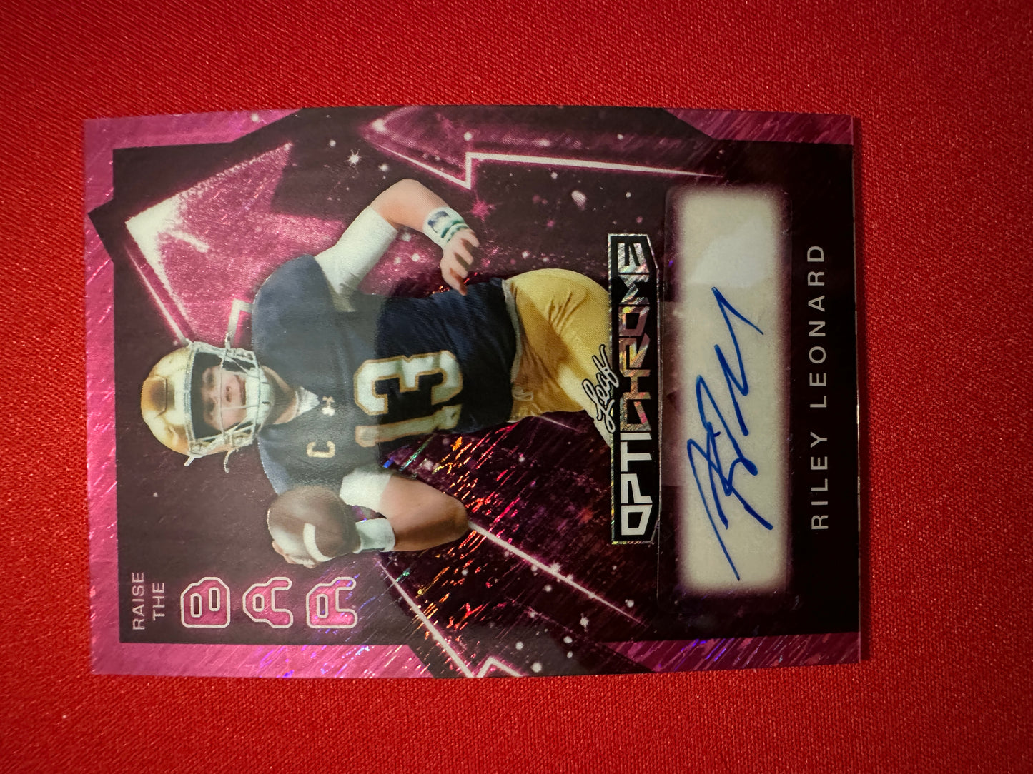 2026 Leaf Optichrome Raise the Bar Pink Shimmer Riley Leonard Auto 5/6