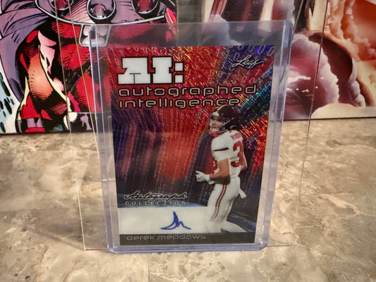 Derek Meadows 2026 Leaf Autograph Collection Autographed Intelligence Red 1/1