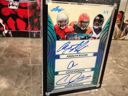 Anquan Boldin Andre Chad Johnson 2026 Leaf Ultimate Sports 3 Triple Auto /6