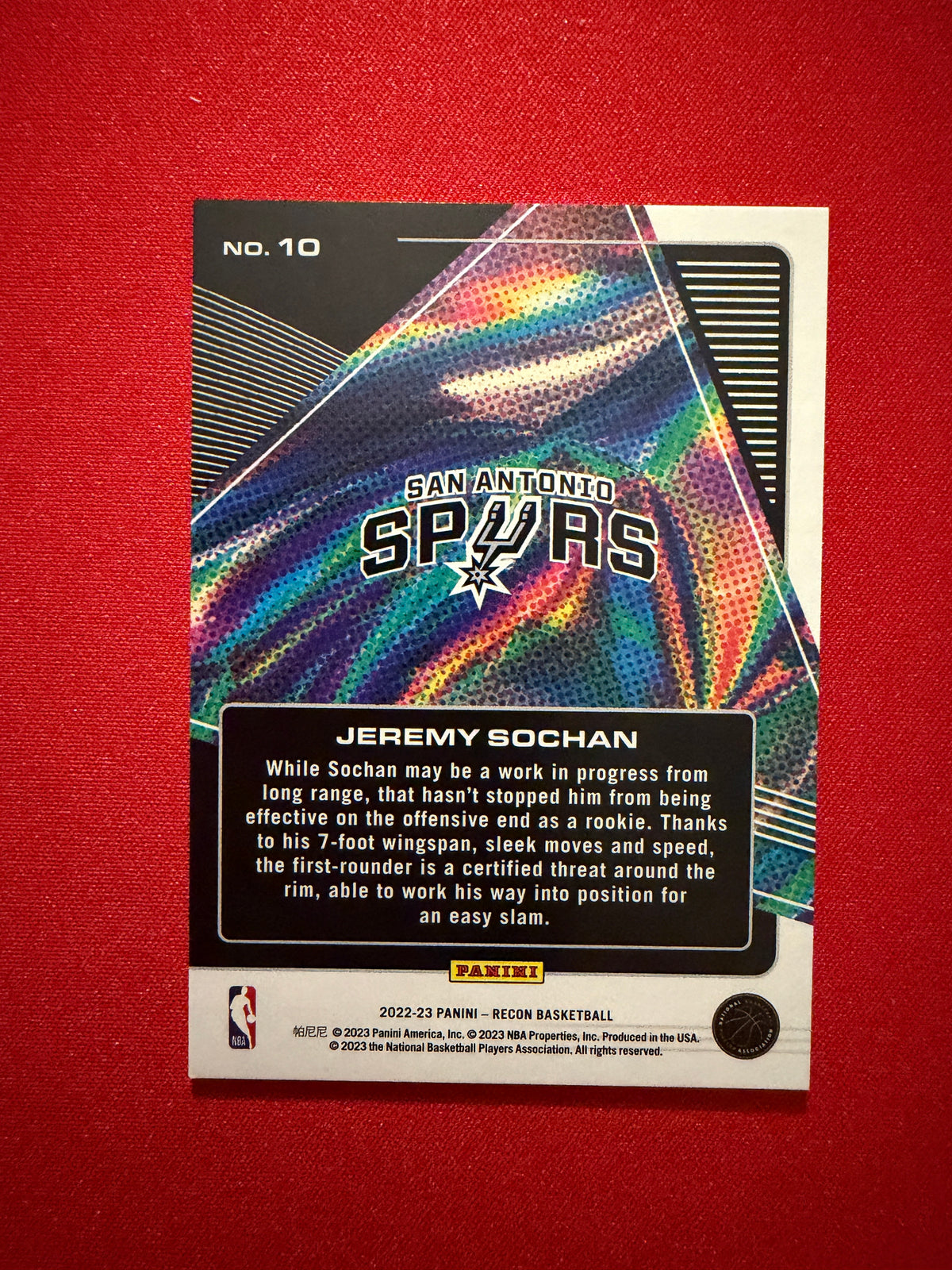 Jeremy Sochan 2022-23 Panini Recon Future Legends RC #10