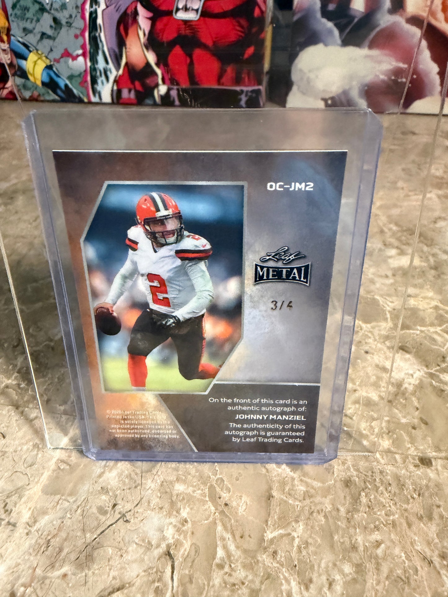 2026 Leaf Metal Football Johnny Manziel Auto Pink Kaleidoscope 2/4