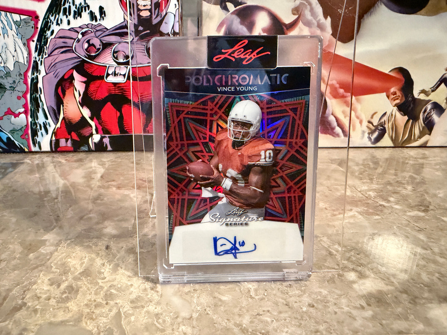 Vince Young 2026 Leaf Signature Series Sports Polychromatic Auto Red 1/1