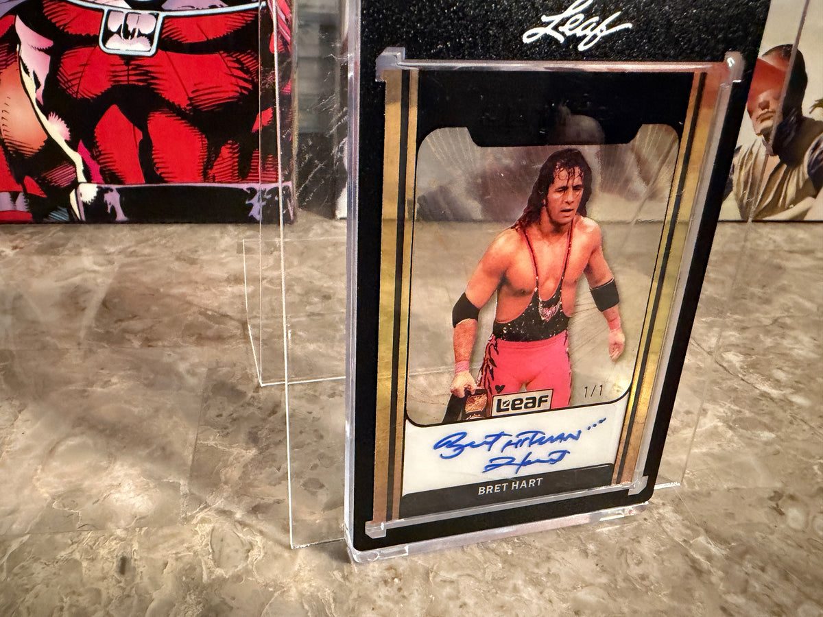 Brett Hitman Hart 2026 Leaf Ultimate Sports Gold Leaf Clear Auto Black 1/1